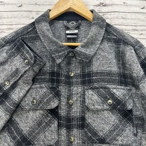 Colorado Clothing Mens XL Gray Flannel Shirt Plaid Brushed Fabric Long Button-Up
